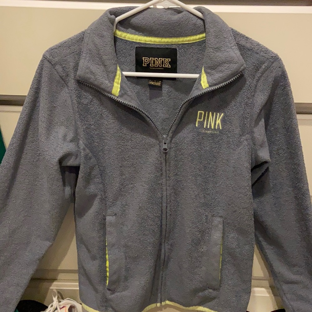 PINK grey jacket size extra small